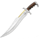 Gil Hibben 65th Annv Spartan Bowie Knife, 20.63in Overall, 15.13in Mirror Upswept Blade, Brown Pakkawood Handle, Leather Sheath, GH5123