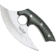 Gil Hibben Legacy Ulu Fixed Blade Knife, 8in Overall, 6.5in 5Cr15Mov SS Blade, Black Pakkawood Handle, Black Leather Sheath., GH5074
