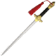 Gladius Chinese Tai Chi Mini Sword, 7.25 unsharpened stainless blade, Gold finish metal alloy and black synthetic handle, 24
