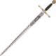 Gladius Excalibur Sword, 44in Overall, 34 1/4in 420 SS Blade w/ Fuller Groove And Excalibur Etching, Black Leather Wrapped Handle w/ Color Artwork, SG202