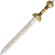 Gladius Julius Caesar Mini Sword, 7.25 unsharpened metal alloy blade, Brass and silver finish metal handle with wood ins, 30