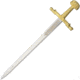 Gladius Mini Charlemagne Sword, 8 unsharpened metal alloy blade, Brass finish metal alloy handle, 6