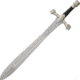 Gladius Persian Ceremonial Sword, 29 unsharpened carbon steel blade, Silver matte finish metal alloy handle, 266
