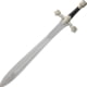 Gladius Persian Ceremonial Sword, 29" unsharpened carbon steel blade, Silver matte finish metal alloy handle, 266