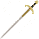 Gladius Richard Letter Opener, 7.5 metal alloy unsharpened blade, Black synthetic and gold finish metal handle, 8