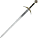 Gladius Robin Hood Sword Gold Hilt, 34.5 satin finish carbon steel blade, Black synthetic handle, 224