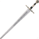 Gladius Silver Knights Of Heaven Sword, 31 unsharpened carbon steel blade, Silver matte finish metal alloy handle, 279
