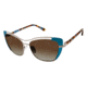 Glamour Editor's Pick GL2014 Sunglasses - Frame TEAL / SILVER, Lens Color Brown Gradient, Size 54/15mm GL201402