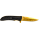 Guard Dog Security Guard Dog Knife Blk G10 Handle Gold Blade Folder 3.5'' Blade!