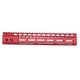 Guntec USA Ultra Lightweight Thin M-Lok Free Floating Handguard w/Monolithic Top Rail, 12in, Red, GT-12MLK-RED
