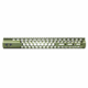 Guntec USA 15in Air Lite Series Honeycomb M-Lok Free Floating Handguard w/ Monolithic Top Rail, Anodized Green, GT-15HC-AL-MLK-GREEN
