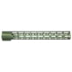Guntec USA 16.5in AIR-LOK Series M-LOK Compression Free Floating Handguard w/ Monolithic Top Rail, Anodized Green, GT-16.5ALC-GREEN