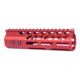 Guntec USA .308 Caliber Ultra Lightweight Thin M-LOK System Free Floating Handguard w/Monolithic Top Rail, 7in, Anodized Red, GT-7MLK-308-RED