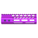 Guntec USA 6.75 ULtra Lightweight Thin M-LOK Free Floating Handguard w/ Monolithic Top Rail, Anodized Purple, GT-675MLK-PURPLE