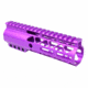 Guntec USA 7in Air-Lok Series M-Lok Compression Free Floating Handguard w/ Monolithic Top Rail, Anodized Purple, GT-7ALC-PURPLE