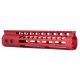 Guntec USA Ultra Lightweight Thin M-Lok Free Floating Handguard w/Monolithic Top Rail, 9in, Red, GT-9MLK-RED
