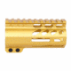 Guntec USA AirLok Series M-LOK Compression Free Floating Handguard w/Monolithic Top Rail, 4in, Gold, GT-4ALC-GOLD