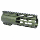 Guntec USA AIR-LOK Series M-LOK Compression Free Floating Handguard w/Monolithic Top Rail, 6in, Green, GT-6ALC-GREEN