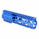 Guntec USA AIR-LOK Series M-LOK Compression Free Floating Handguard w/Monolithic Top Rail, 7in, Blue, GT-7ALC-BLUE