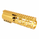 Guntec USA AIR-LOK Series M-LOK Compression Free Floating Handguard w/Monolithic Top Rail, 7in, Gold, GT-7ALC-GOLD
