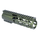 Guntec USA AIR-LOK Series M-LOK Compression Free Floating Handguard w/Monolithic Top Rail, 7in, Green, GT-7ALC-GREEN