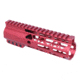 Guntec USA AIR-LOK Series M-LOK Compression Free Floating Handguard w/Monolithic Top Rail, 7in, Red, GT-7ALC-RED