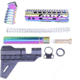 Guntec USA AR-15 Pistol Furniture Set W/Micro Breach Pistol Brace Matte Rainbow PVD Coated, Matte Rainbow PVD, AR-PISTOL-SET-MLK-PB-M-RPVD