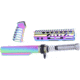 Guntec USA AR-15 Pistol Furniture Set With Miltube, Matte Rainbow PVD, AR-PISTOL-SET-MIL-M-RPVD