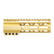 Guntec USA AIR-LOK Series AR-15 M-LOK Compression Free Floating Handguard w/ Monolithic Top Rail, 6.75in, Anodized Gold, GT-675ALC-GOLD