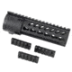GUNTEC USA Thin Profile Free Floating Keymod Handguard w/Removable Rails Monolithic Top Rail,7in,Anodized BA79-K-7