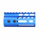 Guntec USA Ultra Lightweight Thin M-LOK System Free Floating Handguard w/Monolithic Top Rail, 4in, Blue, GT-4MLK-BLUE