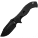 Halfbreed Blades Large Bush Linerlock Folding Knife, 4.13 black PVD coated S35VN stainless modified dr, Black G10 handle with black titanium back handle, LBF-01 BLK