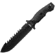 Halfbreed Blades Large Survival Knife Black, 6.88 black Teflon coated sawback K110 tool steel , Black G10 handle, LSK-01 BLK