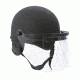 Hatch Fiberglass Riot Helmet Half Shell w/sizing strips and 3mm Face Shield, Flat Black, 7 1/2in-7 3/4in