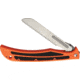 Havalon Baracuta Blaze Linerlock Saw, 4.38in Satin Serrated SS Blade, Orange Polymer Handle, Black Rubber Inserts, w/ Two Additional Saw Blades, Black Nylon Sheath, XTI-115BZSW