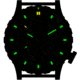 Hazard 4 Heavy Water Diver, 50mm Black Titanium GMT Watch with Tritium, Black Dial, Earth Texts, Green/Yellow Tritium, HWD-TIPV-G-E-KE-GGYG