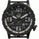 Hazard 4 Heavy Water Diver, 50mm Black Titanium GMT Watch with Tritium, Black Dial, White Texts, Green/Yellow Tritium HWD-TIPV-G-W-KW-GGYG