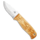 Helle Helle Wabakimi Outdoor Fixed Blade Knife Curly Birch 3.5" Polish #630, Wood, Sleipner, adult, BHQ-89951