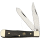 Hen &amp; Rooster Baby Trapper Buffalo Horn Folding Knife,Stainless Steel,Clip and Spey,Black,Buffalo Horn Handle HR422CBH