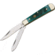 Hen &amp; Rooster Baby Trapper Folding Knife,Stainless Clip and Spey Blade, Dark Green Jigged Bone Handle HR422DGJ