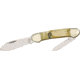Hen &amp; Rooster Canoe Folding Knife,Spear and Pen Blade, Gold Corelon Handle HR25224KT