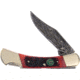 Hen &amp; Rooster Damascus Lockback, 2.5in, Red Pick Bone Handle HR351RPBD