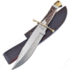 Hen &amp; Rooster Deer Stag Leather Sheath Knife, 7 satin finish 440 stainless bowie blade, Deer stag handle, HR-0040
