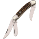 Hen &amp; Rooster Sowbelly Stockman Folding Knife,3.75in closed,Clip and Spey Blade,Genuine Stag Handle HR213DS