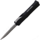Heretic Knives Colossus OTF Automatic Folding Knife, 3.5in, Stonewash CPM MagnaCut Stainless Blade, Recurve Blade, Black Aluminum Handle, H042-2A