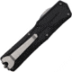 Heretic Knives Auto Colossus OTF Automatic Folding Knives, 3.5in, Stonewash Finish CPM MagnaCut Stainless Tanto Blade, Black Aluminum Handle, H0402A