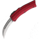 Heretic Knives Auto ROC OTF Automatic Folding Knives, 3.13 Stonewash Finish CPM MagnaCut Stainless Hawkbill Blade, Red Aluminum Handle, H0602ARED