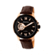 Heritor Automatic Bonavento Semi-Skeleton Leather-Band Watch, Rose Gold/Black, One Size, HERHR5605
