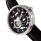 Heritor Automatic Jasper Skeleton Leather-Band Watch, Silver/Black, One Size, HERHR8704