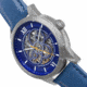 Heritor Automatic Jonas Leather-Band Skeleton Watch, Silver/Blue - Mens, HERHR9503